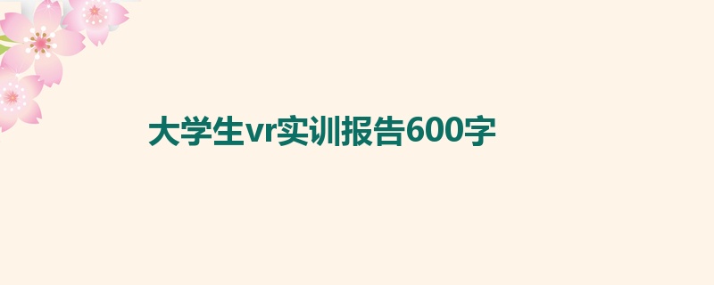 大学生vr实训报告600字