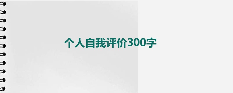 个人自我评价300字