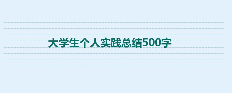 大学生个人实践总结500字