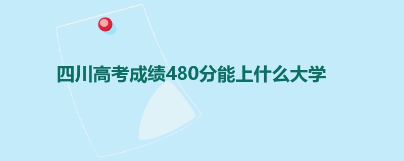 四川高考成绩480分能上什么大学