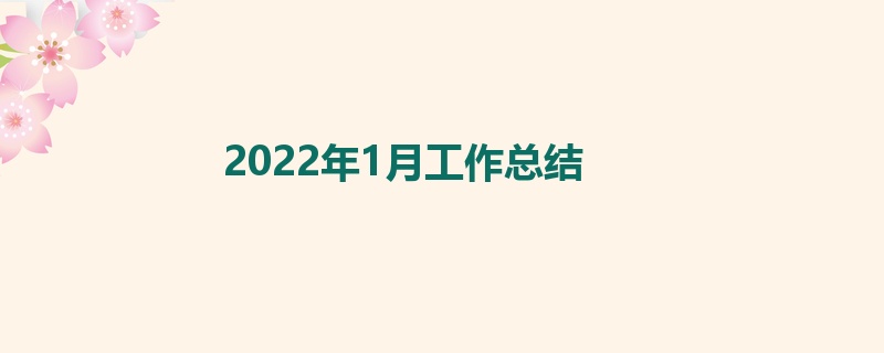 2022年1月工作总结