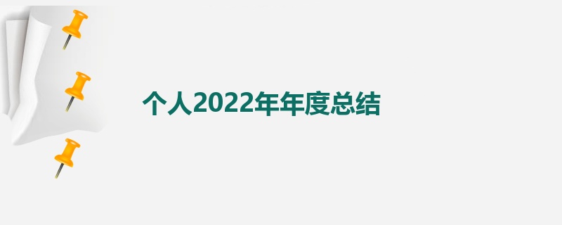 个人2022年年度总结