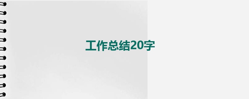 工作总结20字