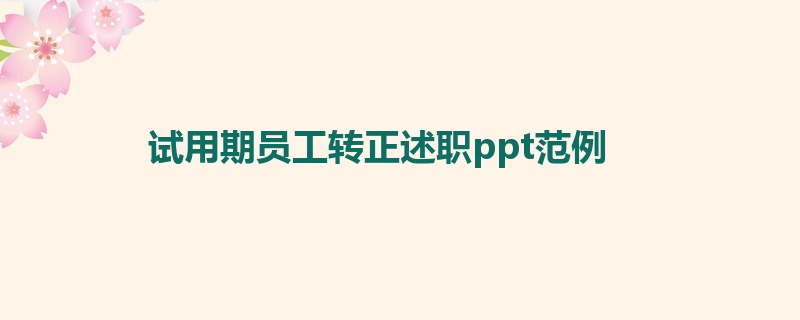 试用期员工转正述职ppt范例