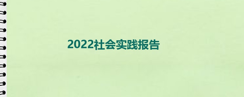 2022社会实践报告