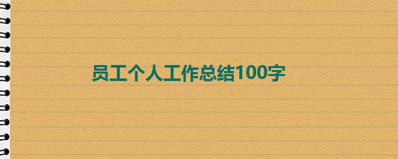 员工个人工作总结100字