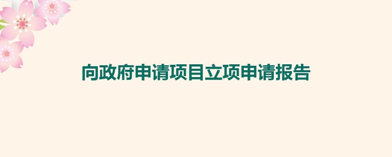 向政府申请项目立项申请报告