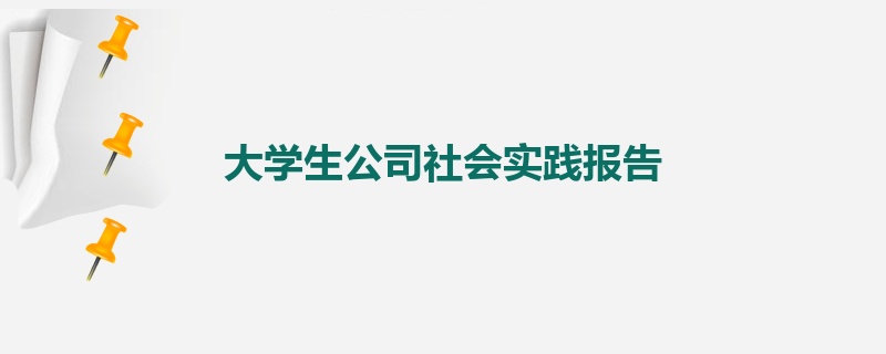 大学生公司社会实践报告