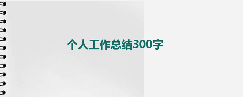 个人工作总结300字