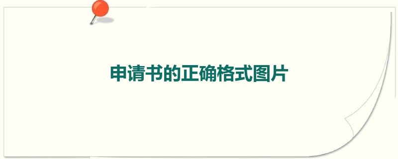 申请书的正确格式图片