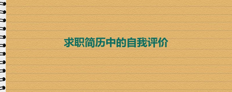 求职简历中的自我评价