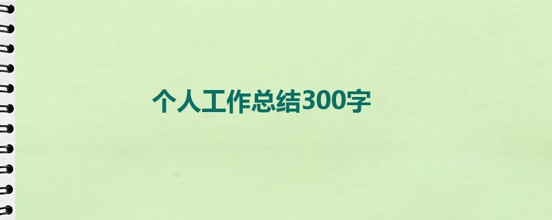 个人工作总结300字