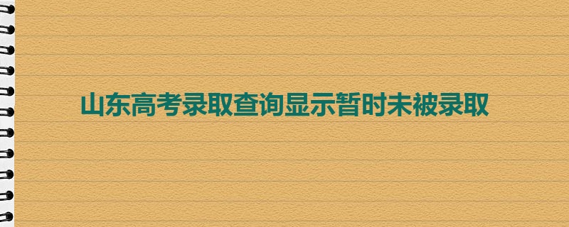 山东高考录取查询显示暂时未被录取