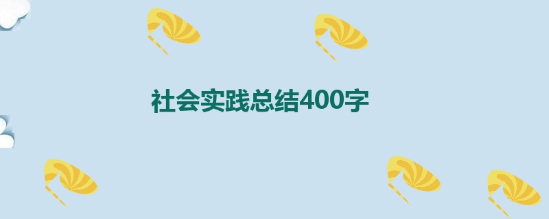 社会实践总结400字