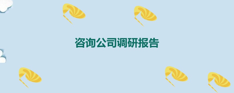 咨询公司调研报告