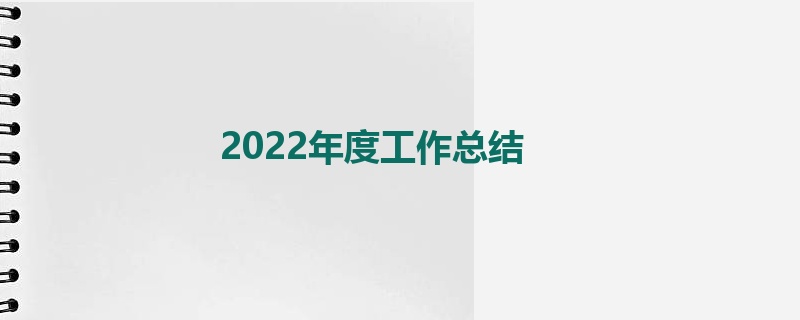 2022年度工作总结