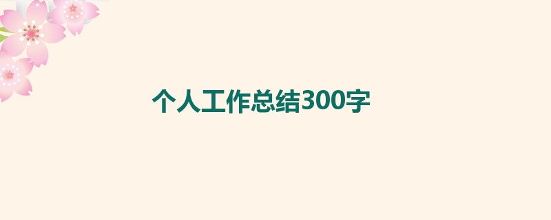 个人工作总结300字