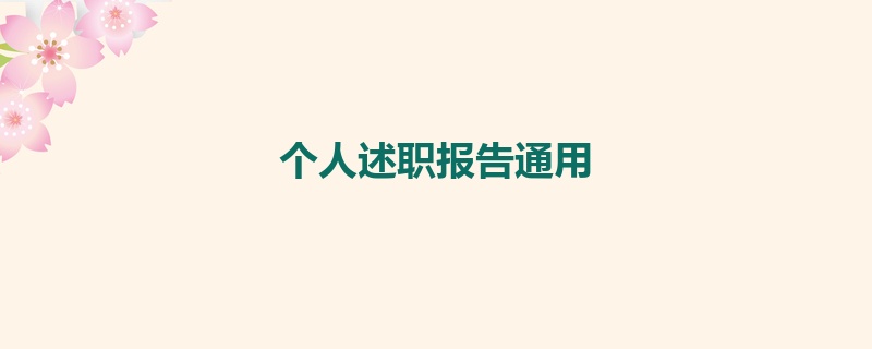 个人述职报告通用