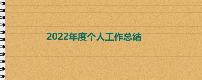 2022年度个人工作总结