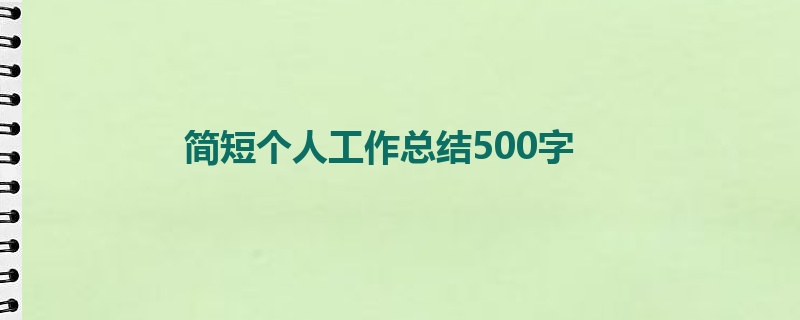 简短个人工作总结500字