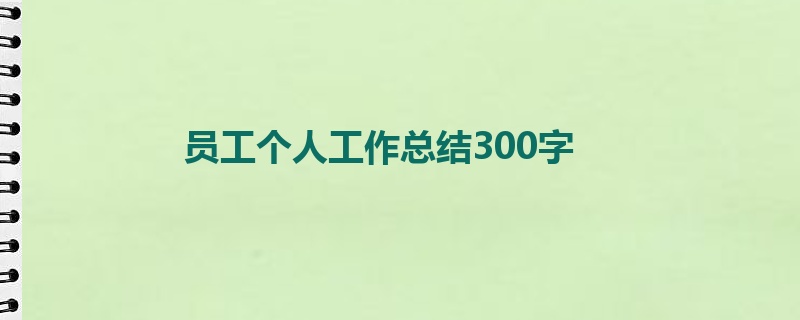 员工个人工作总结300字