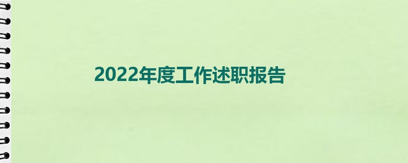 2022年度工作述职报告