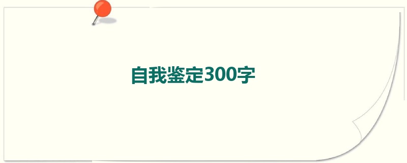 自我鉴定300字