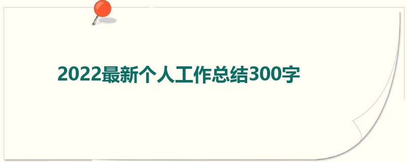 2022最新个人工作总结300字