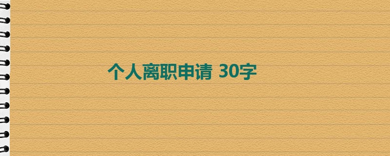 个人离职申请 30字