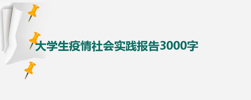 大学生疫情社会实践报告3000字