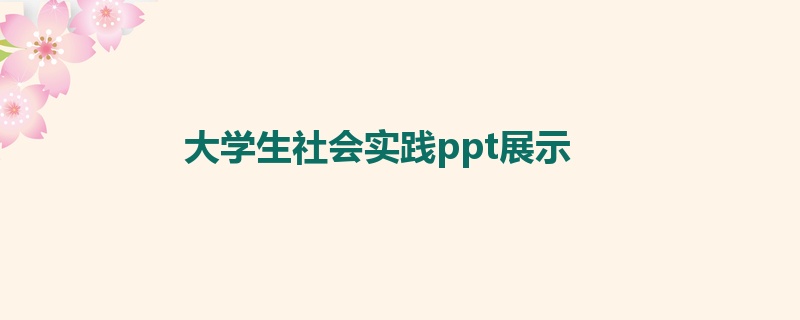 大学生社会实践ppt展示