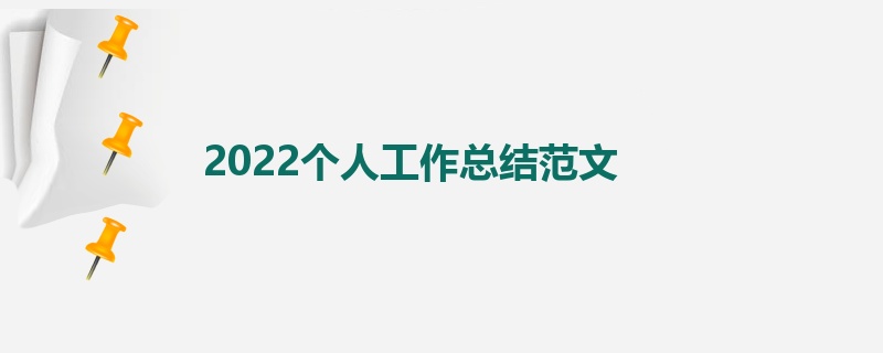 2022个人工作总结范文