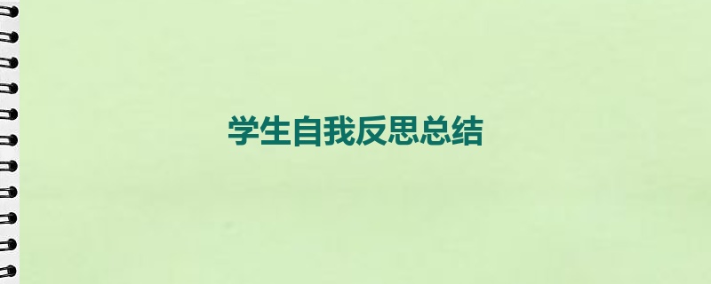 学生自我反思总结