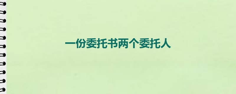 一份委托书两个委托人