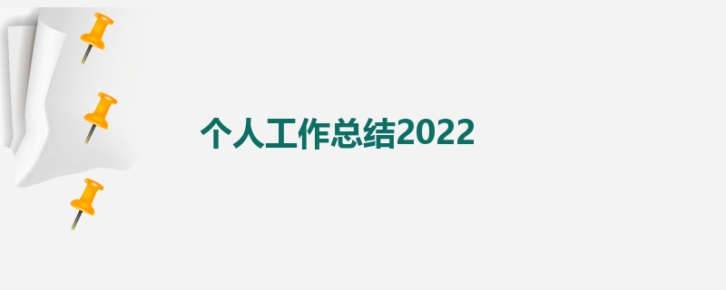 个人工作总结2022