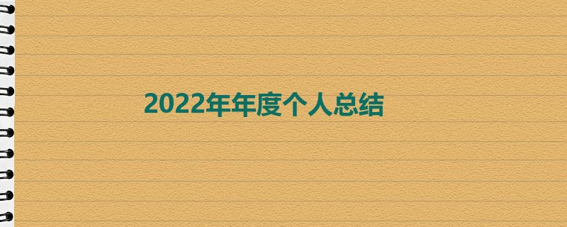 2022年年度个人总结