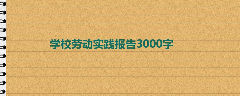 学校劳动实践报告3000字