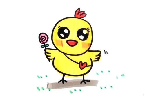 简单可爱小鸡简笔画怎么画 彩色儿童小鸡简笔画步骤图解