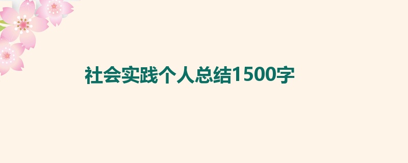 社会实践个人总结1500字